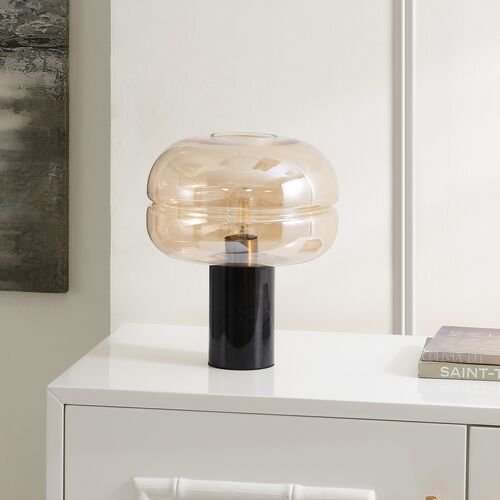 Elowyn 14" Table Lamp, Amber/Black Marble 4 Elowyn 14" Table Lamp, Amber/Black Marble
