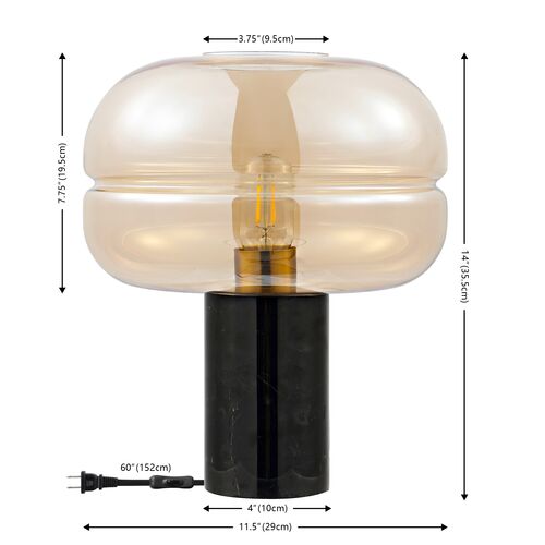 Elowyn 14" Table Lamp, Amber/Black Marble 5 Elowyn 14" Table Lamp, Amber/Black Marble