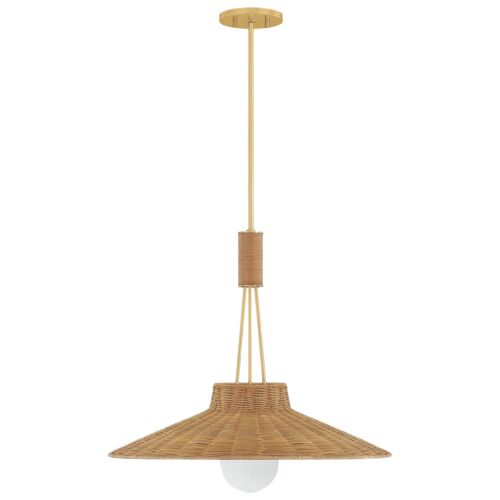 Finnian Wicker Pendant, Natural/Aged Brass 11 Finnian Wicker Pendant, Natural/Aged Brass