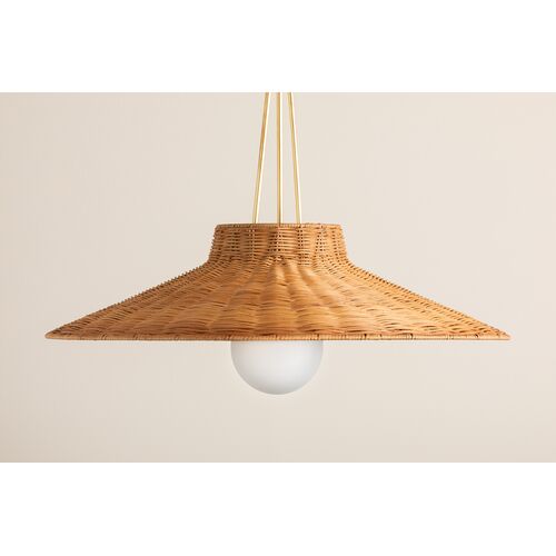 Finnian Wicker Pendant, Natural/Aged Brass 9 Finnian Wicker Pendant, Natural/Aged Brass