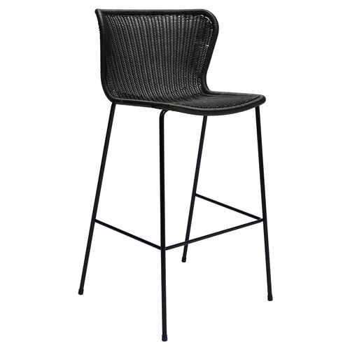 Caden Outdoor Barstool, Black 1 Caden Outdoor Barstool, Black