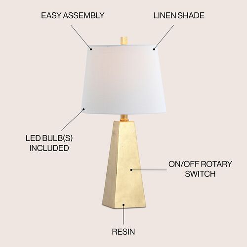 Jareth Resin Table Lamp, Gold 3 Jareth Resin Table Lamp, Gold