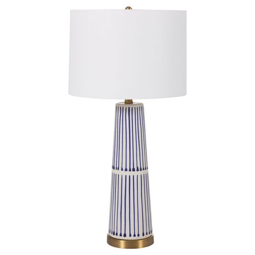 Sophie Table Lamp, Navy/White 1 Sophie Table Lamp, Navy/White
