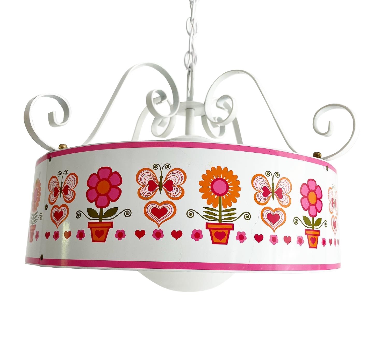 1970s Enameled Pendant Light