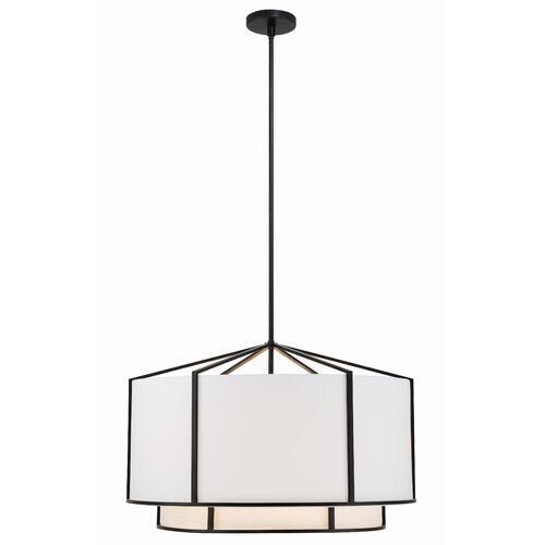 Carlyn 6 Light Chandelier, White/Black 2 Carlyn 6 Light Chandelier, White/Black