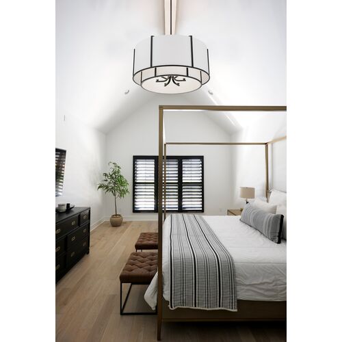 Carlyn 6 Light Chandelier, White/Black 3 Carlyn 6 Light Chandelier, White/Black
