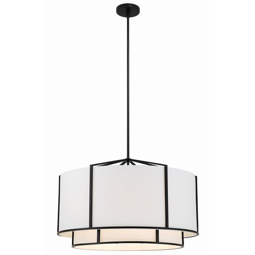 Carlyn 6 Light Chandelier, White/Black 4 Carlyn 6 Light Chandelier, White/Black