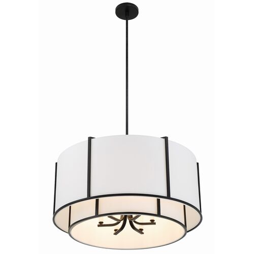 Carlyn 6 Light Chandelier, White/Black 5 Carlyn 6 Light Chandelier, White/Black
