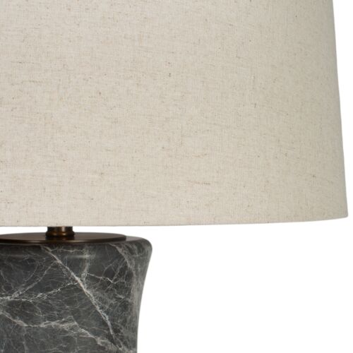 Marble Bamboo Table Lamp, Gray/White 3 Marble Bamboo Table Lamp, Gray/White