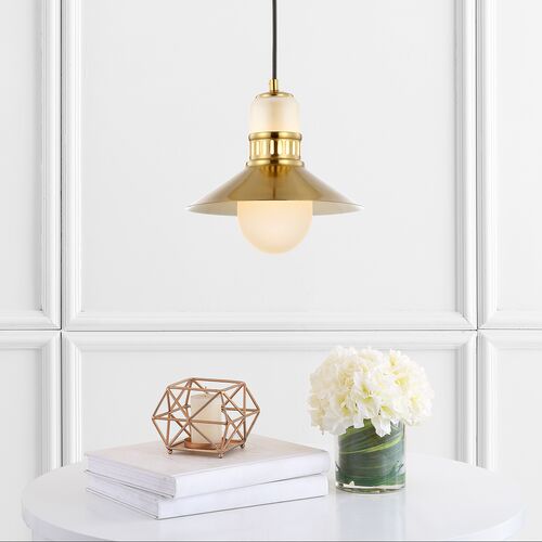 Rover 1-Light Pendant, Gold/Frosted Glass 2 Rover 1-Light Pendant, Gold/Frosted Glass