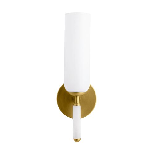 Norwalk Alabaster Wall Sconce, White/Gold 1 Norwalk Alabaster Wall Sconce, White/Gold
