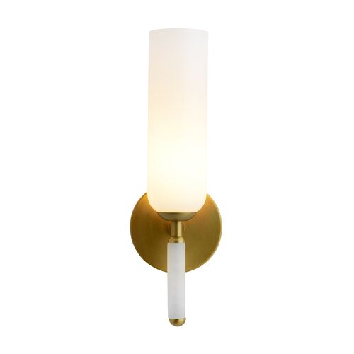 Norwalk Alabaster Wall Sconce, White/Gold 2 Norwalk Alabaster Wall Sconce, White/Gold