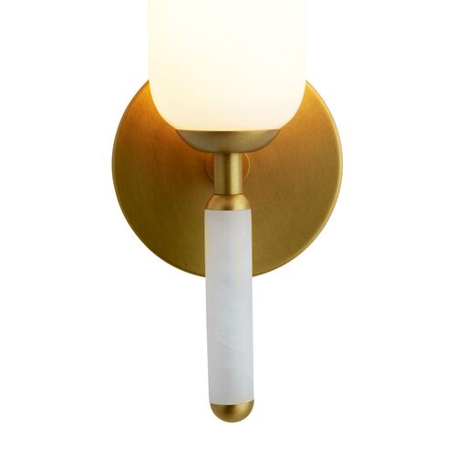 Norwalk Alabaster Wall Sconce, White/Gold 4 Norwalk Alabaster Wall Sconce, White/Gold