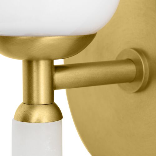 Norwalk Alabaster Wall Sconce, White/Gold 6 Norwalk Alabaster Wall Sconce, White/Gold