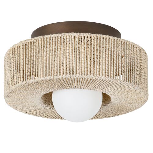 Coleman Abaca String Wrapped Flush Mount, Natural/Bronze Leaf 1 Coleman Abaca String Wrapped Flush Mount, Natural/Bronze Leaf