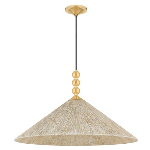 Song Jute Pendant, Light Natural/Aged Brass 1 Song Jute Pendant, Light Natural/Aged Brass