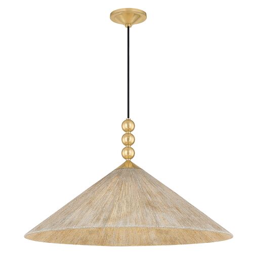 Song Jute Pendant, Light Natural/Aged Brass 2 Song Jute Pendant, Light Natural/Aged Brass