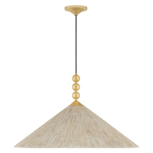 Song Jute Pendant, Light Natural/Aged Brass 3 Song Jute Pendant, Light Natural/Aged Brass