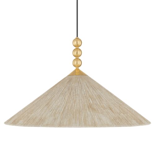 Song Jute Pendant, Light Natural/Aged Brass 4 Song Jute Pendant, Light Natural/Aged Brass