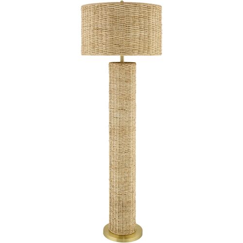 Quinric Rattan Floor Lamp, Natural 1 Quinric Rattan Floor Lamp, Natural