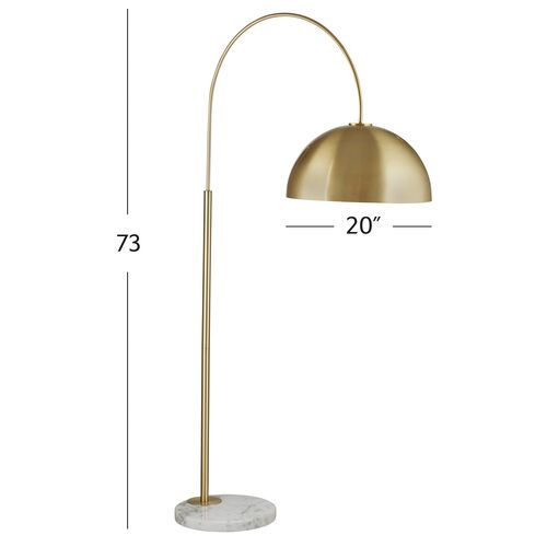 Samuel Marble Floor Lamp, White/Brass 4 Samuel Marble Floor Lamp, White/Brass