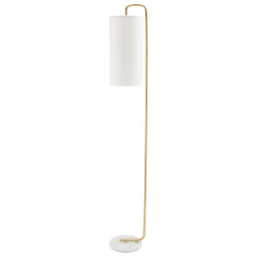 Ryann 64" Floor Lamp, Gold/White Marble 1 Ryann 64" Floor Lamp, Gold/White Marble