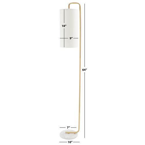 Ryann 64" Floor Lamp, Gold/White Marble 5 Ryann 64" Floor Lamp, Gold/White Marble