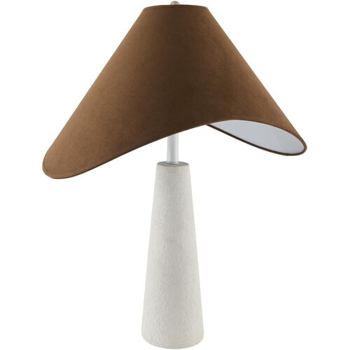 Rhosyn Assymetrical Shade Concrete Table Lamp, White/Natural 1 Rhosyn Assymetrical Shade Concrete Table Lamp, White/Natural