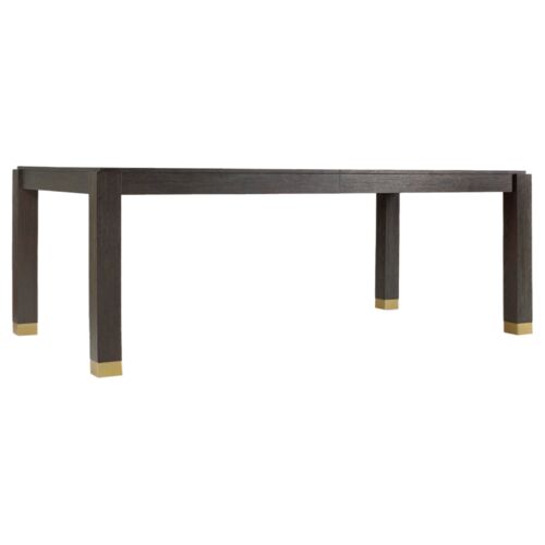 Curata Rectangular Extension Dining Table, Midnight/Brass 1 Curata Rectangular Extension Dining Table, Midnight/Brass
