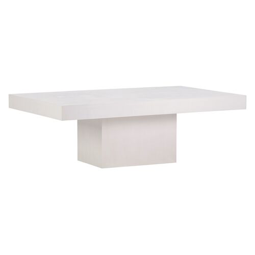 Kiaran Outdoor Coffee Table, White Concrete