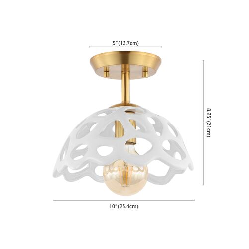 Quella 10" Flush Mount, White/Gold 5 Quella 10" Flush Mount, White/Gold
