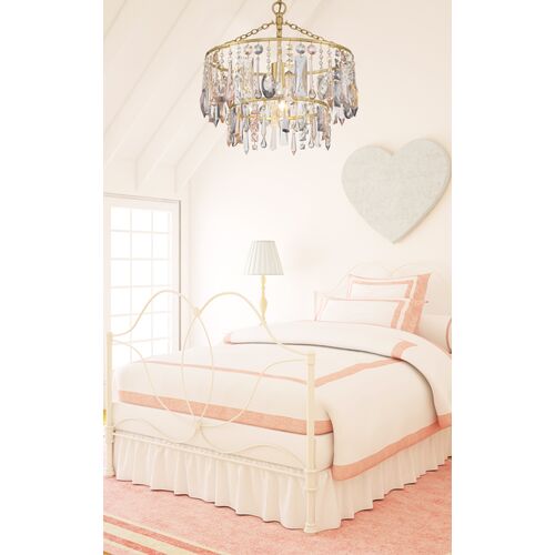 Elsa 1 Light Crystal Pendant, Multi/Antique Gold 4 Elsa 1 Light Crystal Pendant, Multi/Antique Gold