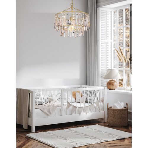Elsa 1 Light Crystal Pendant, Multi/Antique Gold 5 Elsa 1 Light Crystal Pendant, Multi/Antique Gold