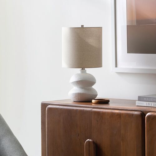 Deja Ceramic Accent Table Lamp, White/Wheat 2 Deja Ceramic Accent Table Lamp, White/Wheat