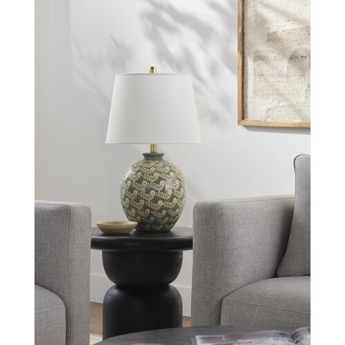 Jael Ceramic Table Lamp, Green 2 Jael Ceramic Table Lamp, Green