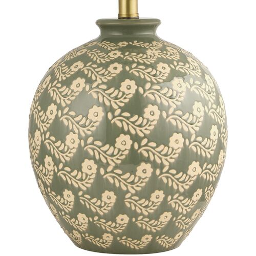 Jael Ceramic Table Lamp, Green 3 Jael Ceramic Table Lamp, Green