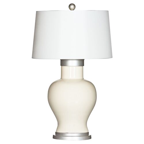 Cleo Table Lamp, Cream/Silver 1 Cleo Table Lamp, Cream/Silver