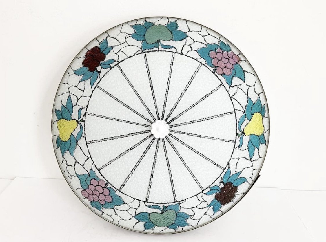Midcentury Fruit Wheel Flush Light 3 Midcentury Fruit Wheel Flush Light