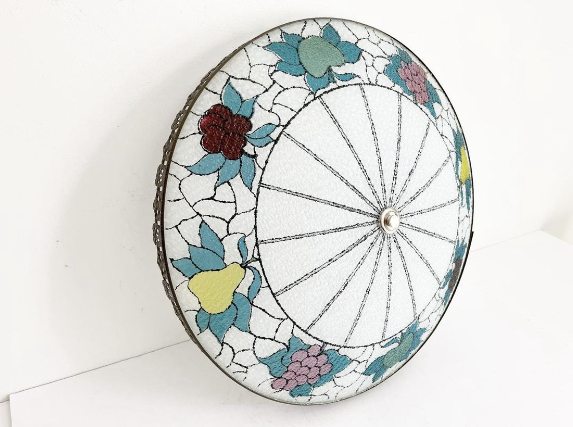 Midcentury Fruit Wheel Flush Light 4 Midcentury Fruit Wheel Flush Light
