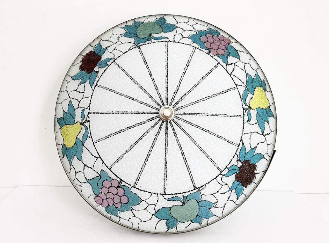 Midcentury Fruit Wheel Flush Light 6 Midcentury Fruit Wheel Flush Light