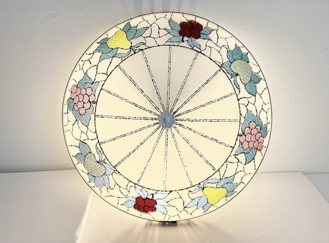 Midcentury Fruit Wheel Flush Light 8 Midcentury Fruit Wheel Flush Light