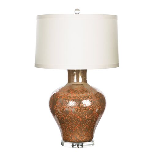 Egan Table Lamp, Mocha/Orange 1 Egan Table Lamp, Mocha/Orange