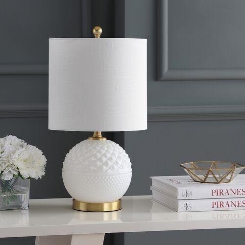 Ariel Glass Table Lamp, White/Gold 2 Ariel Glass Table Lamp, White/Gold