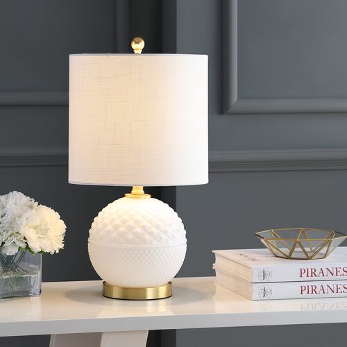 Ariel Glass Table Lamp, White/Gold 8 Ariel Glass Table Lamp, White/Gold