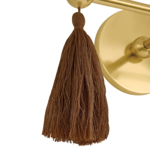 Niya Tassel 2-Light Wall Sconce, Aged Brass/Cloud Glass 8 Niya Tassel 2-Light Wall Sconce, Aged Brass/Cloud Glass