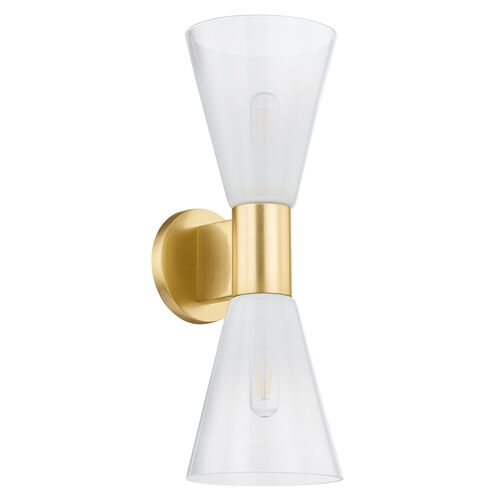 Kira 2-Light Glass Wall Sconce 1 Kira 2-Light Glass Wall Sconce