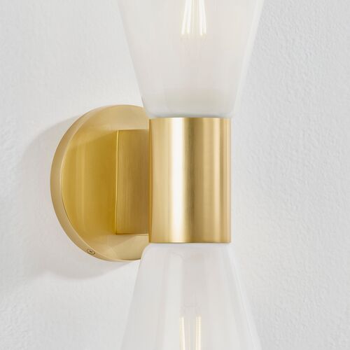 Kira 2-Light Glass Wall Sconce 10 Kira 2-Light Glass Wall Sconce