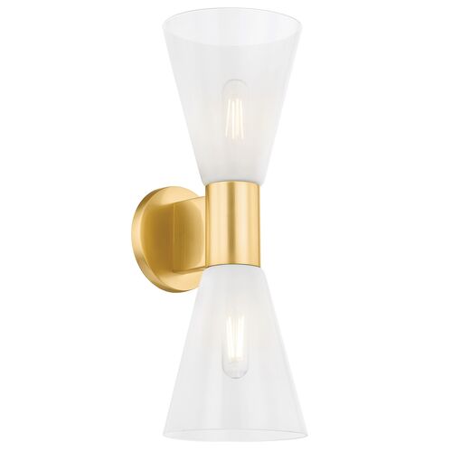 Kira 2-Light Glass Wall Sconce 2 Kira 2-Light Glass Wall Sconce
