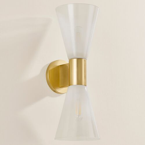 Kira 2-Light Glass Wall Sconce 3 Kira 2-Light Glass Wall Sconce