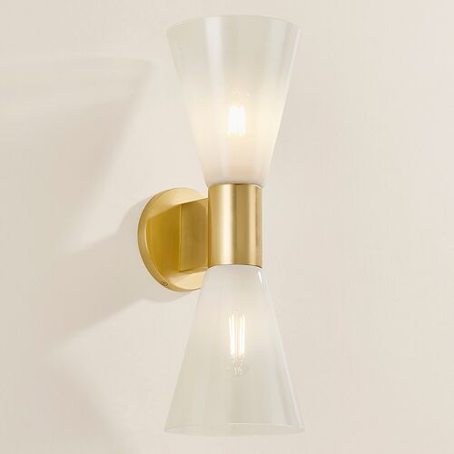 Kira 2-Light Glass Wall Sconce 5 Kira 2-Light Glass Wall Sconce